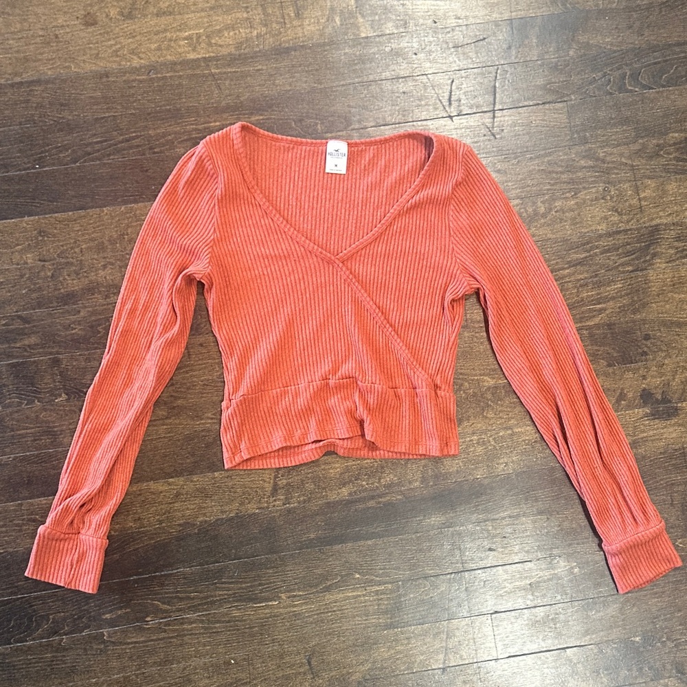 Hollister Burnt Orange Wrap Crop Top Medium
